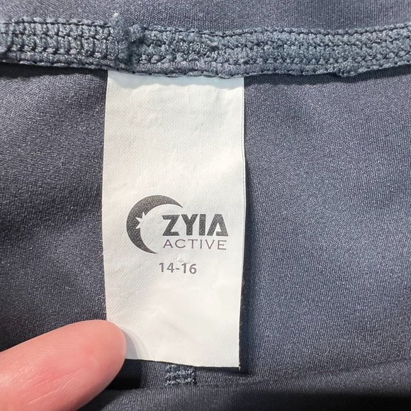 ZYIA Leggings 14 16 Neon Yellow Parallel Luxe High Rise 7/8 Ruched Ribbed Active - Picture 10 of 13